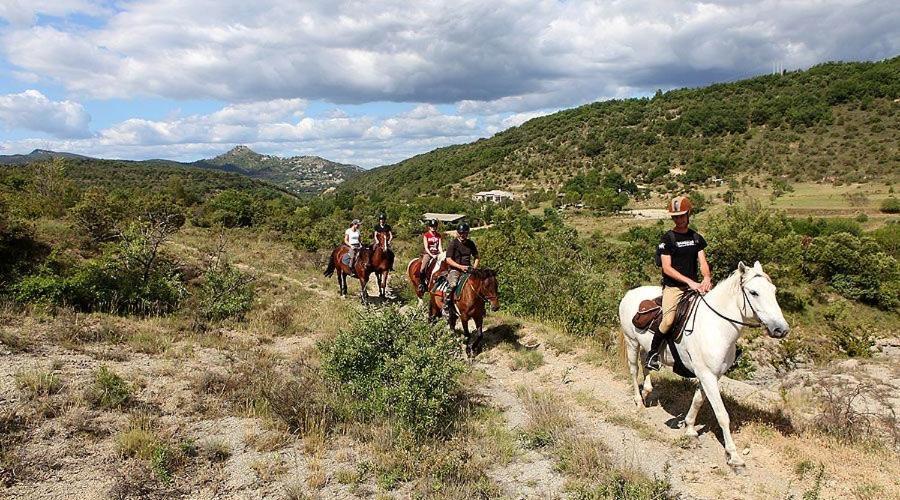 Hebergements Des Posas Sampzon Bagian luar foto